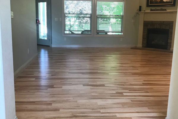 light colored maple birch hardwood floors in living room