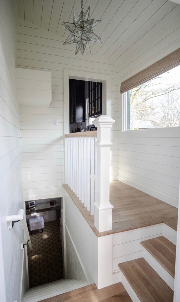 light oak hardwood floor stairs and upper hallway