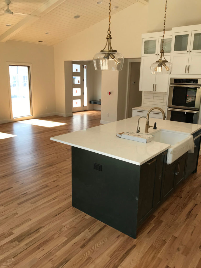 hardwood floors in beautiful modern kitchen