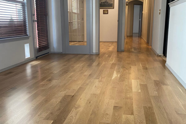 light oak hardwood floors with light grey walls